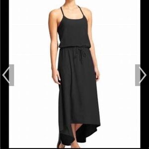Athleta xxs halter high low hem dress midi maxi black